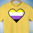 Nonbinary Pride 8-Bit Pixel Heart Premium Unisex T-Shirt - Yellow